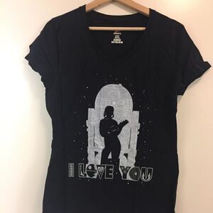 Star Wars, I Love You Women's V-neck T-shirt size Medium